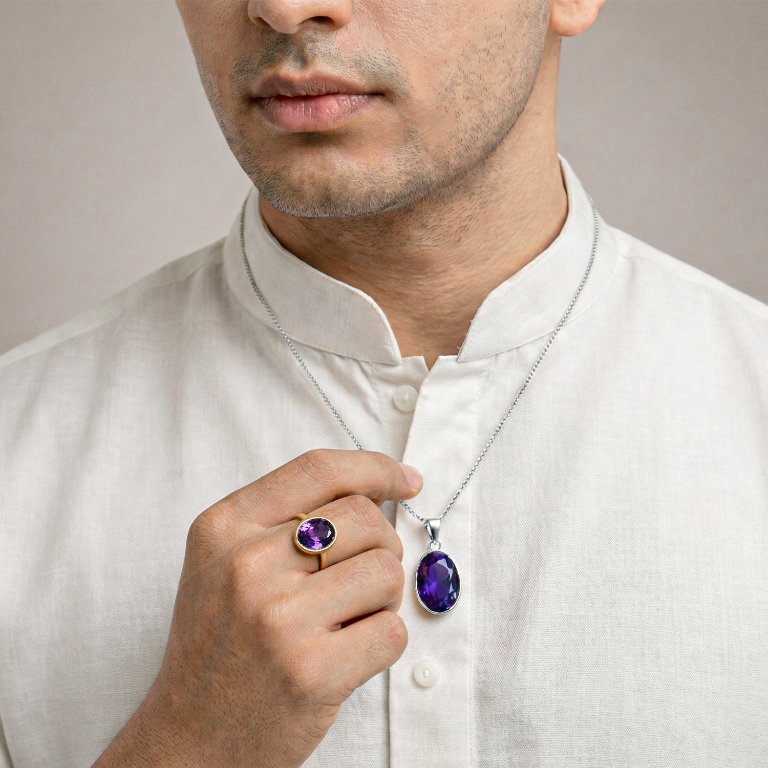 Certified Amethyst (Jamuniya) Gemstone