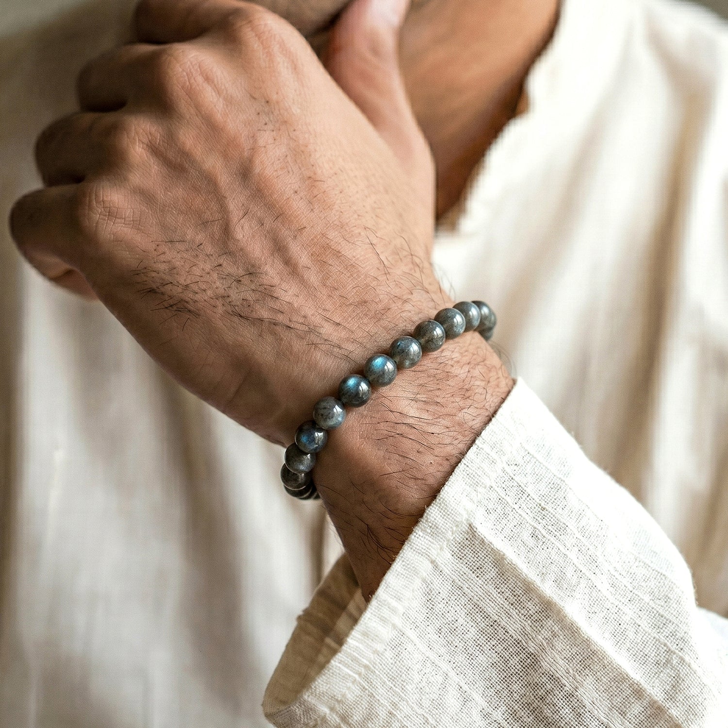 Black & White Labradorite Bracelet