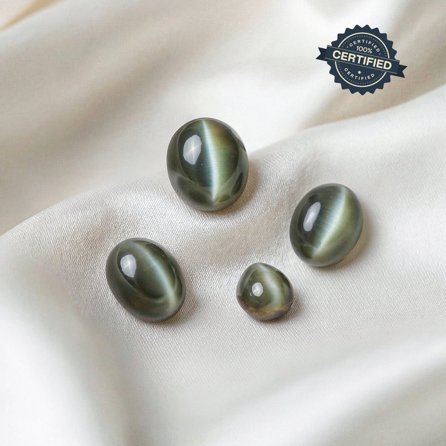 Certified Cat's Eye (Lehsunia) Gemstone