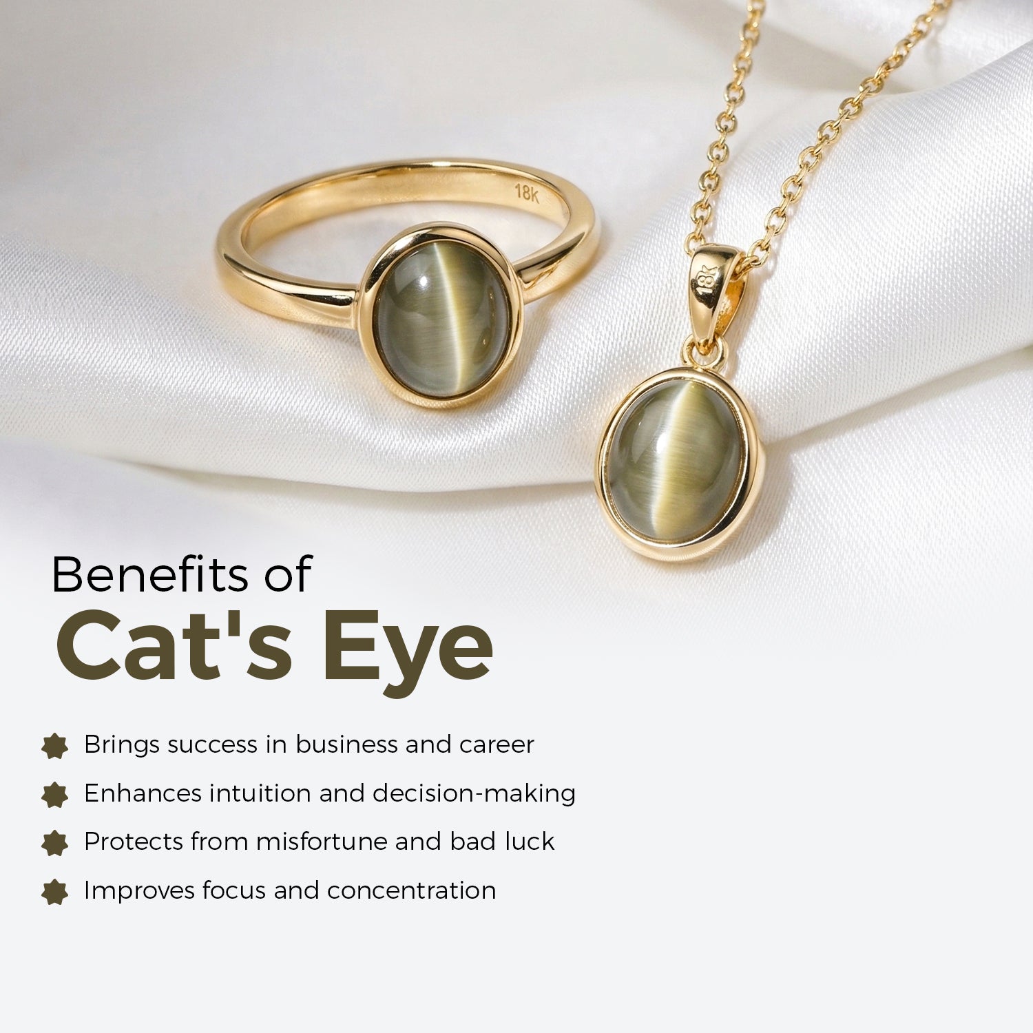 Certified Cat's Eye (Lehsunia) Gemstone