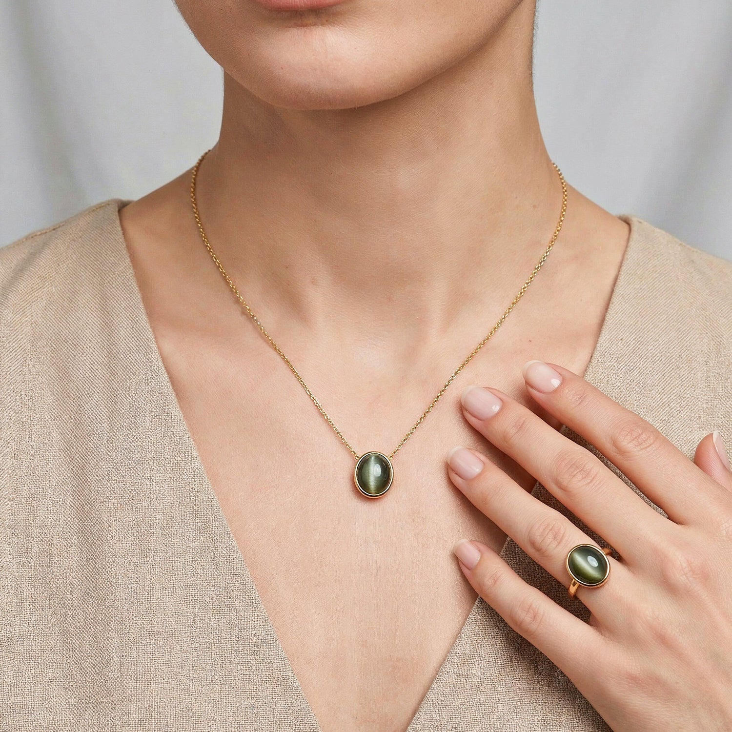 Certified Cat's Eye (Lehsunia) Gemstone
