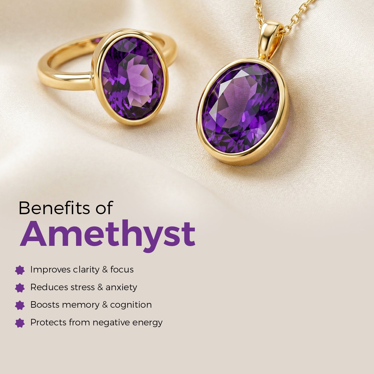 Certified Amethyst (Jamuniya) Gemstone