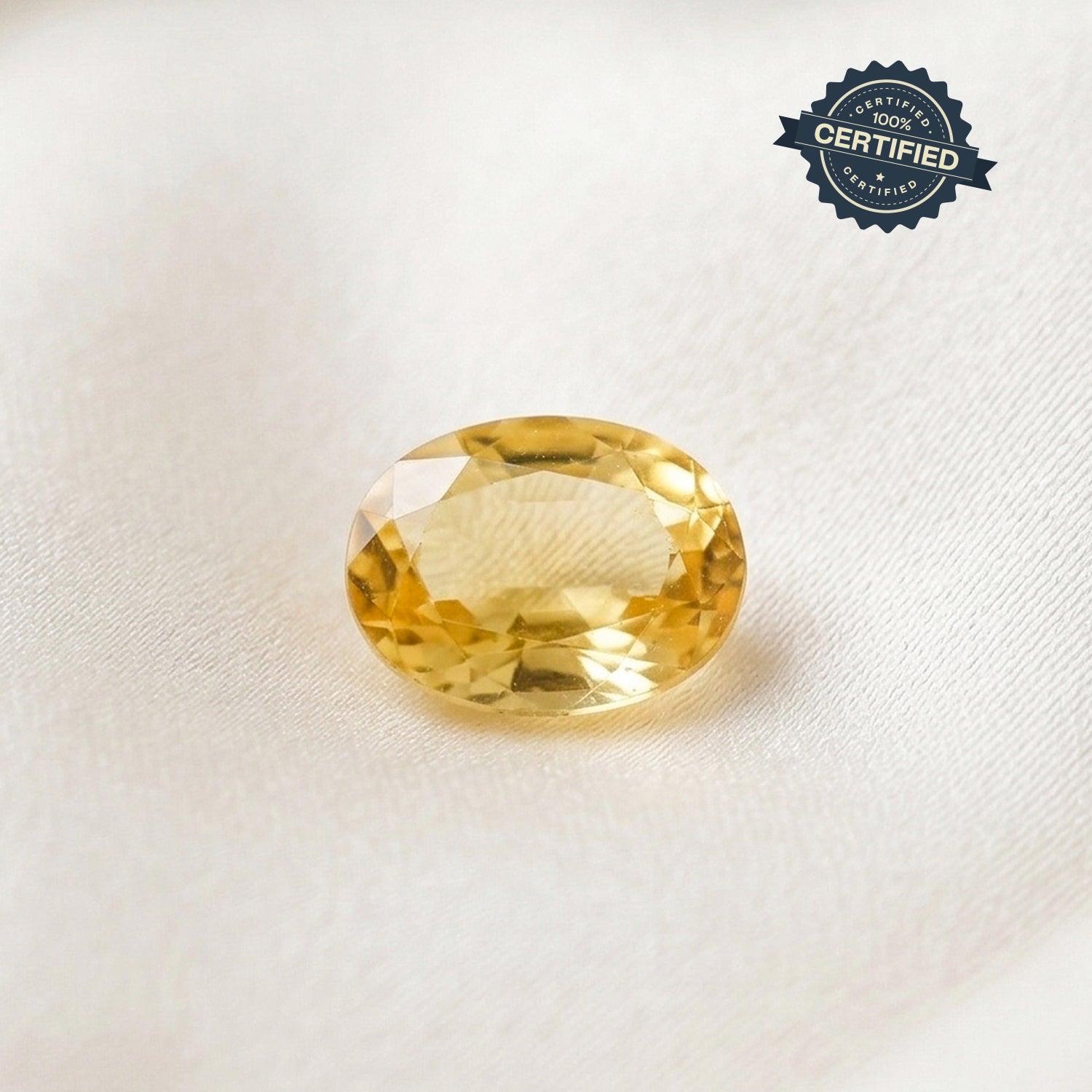 Certified Citrine (Sunela) Gemstone