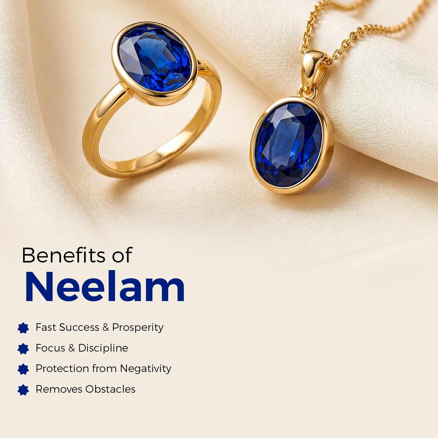 Certified Neelam (Blue Sapphire) Gemstone